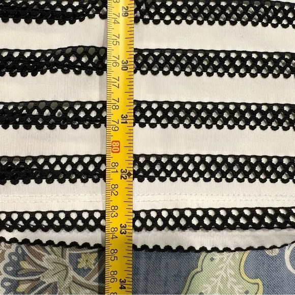 Calvin Klein Swimsuit Top Cover Up Size Medium Black Stripe Drawstring Waist - Picture 9 of 9